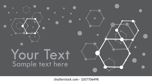 Geometric abstract background with hexagon molecule, technology design, dot clusters, Polygonal background  with place for your text. illustration vector
