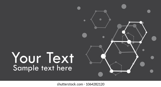 Geometric abstract background with hexagon molecule, technology design, dot clusters, Polygonal background  with place for your text. illustration vector