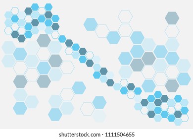 Geometric abstract background with hexagon molecule, technology background, science style, Medical design, dot clusters, Polygonal background, Vector illustration.