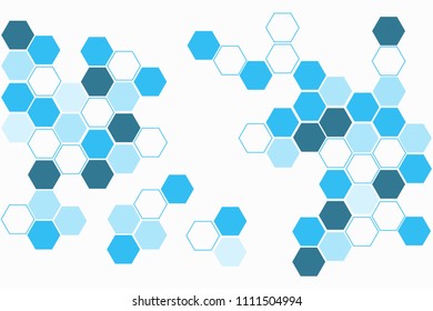 Geometric abstract background with hexagon molecule, technology background, science style, Medical design, dot clusters, Polygonal background, Vector illustration.