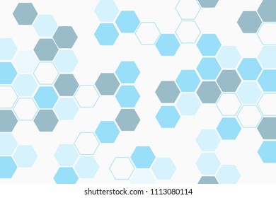 Geometric abstract background with hexagon molecule, technology background, science style, Medical design, dot clusters, Polygonal background, Vector illustration.