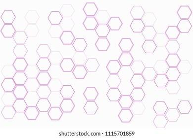 Geometric abstract background with hexagon molecule, technology background, science style, Medical design, dot clusters, Polygonal background, Vector illustration.