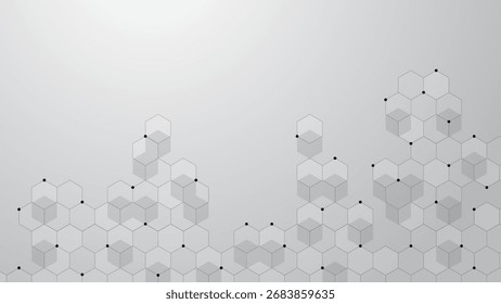 Geometric abstract background with hexagon pattern. Medical, technology, and science design.