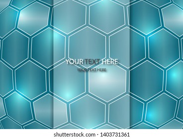 Geometric abstract background with hexagons. Brochure, flyer, leaflet, business card design template. Vector illustration