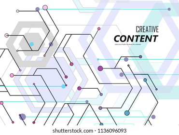 Geometric abstract background with hexagons structure