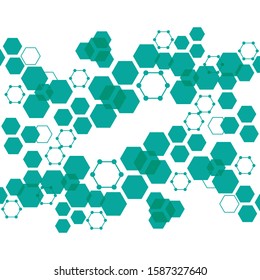 Geometric abstract background with hexagons. Structure molecule and communication. Science, technology and medical concept