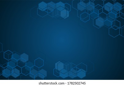 Geometric abstract background with hexagons.digital technology ,science, or medicine background.