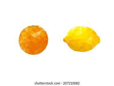 Geometric abstract background lemon and orange 