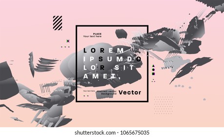 Geometric abstract background with liquid dynamic fluid shapes. Vector illustration