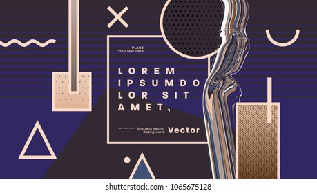 Geometric abstract background with liquid dynamic fluid shapes. Vector illustration