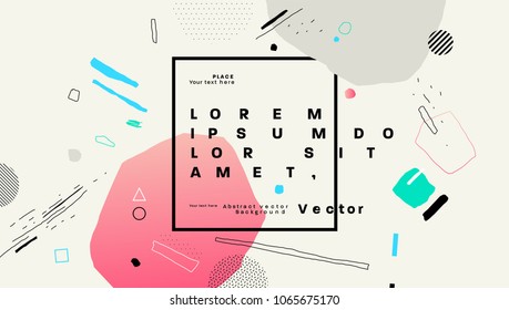 Geometric abstract background with liquid dynamic fluid shapes. Vector illustration