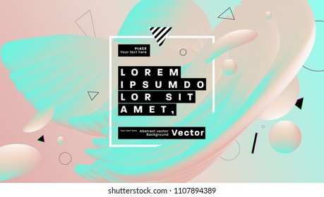 Geometric abstract background with liquid dynamic fluid shapes. Vector illustration