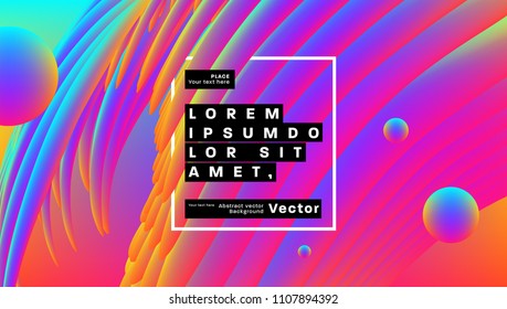 Fondo geométrico abstracto con formas líquidas dinámicas de fluido. Ilustración del vector