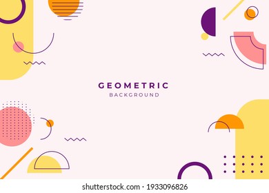 Geometrischer abstrakter Hintergrund im Memphis-Stil. Vektorgrafik.