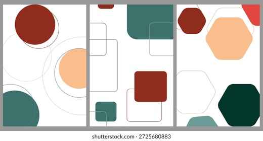 Fondo abstracto geométrico, diseño de cubiertas mínimas. Conjunto de moda, arte de póster moderno. Diseño para impresiones enmarcadas en la pared, póster de lona, obras de arte como postal o folleto. Ilustración vectorial.