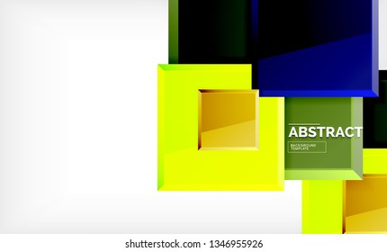 Geometric abstract background, modern square design. Vector
