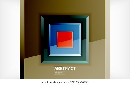 Geometric abstract background, modern square design. Vector