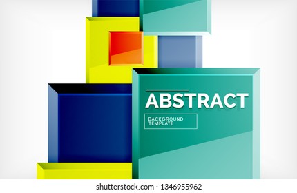 Geometrischer abstrakter Hintergrund, modernes quadratisches Design. Vektorgrafik