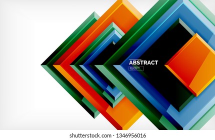 Fondo geométrico abstracto, diseño cuadrado moderno. Vector