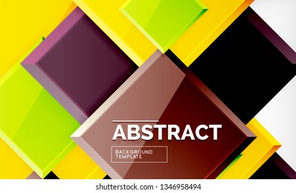 Fondo geométrico abstracto, diseño cuadrado moderno. Vector