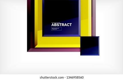 Geometric abstract background, modern square design. Vector