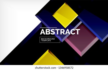 Geometric abstract background, modern square design. Vector