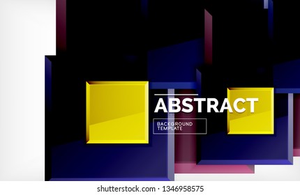 Geometric abstract background, modern square design. Vector