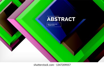 Geometrischer abstrakter Hintergrund, modernes quadratisches Design. Vektorgrafik