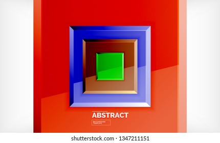 Geometric abstract background, modern square design. Vector