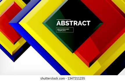 Geometric abstract background, modern square design. Vector