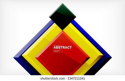 Geometric abstract background, modern square design. Vector