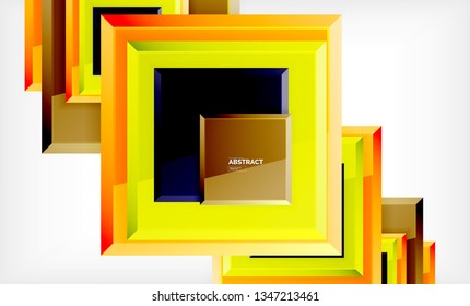 Geometric abstract background, modern square design. Vector