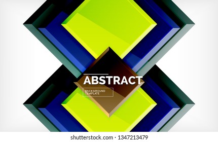Geometric abstract background, modern square design. Vector