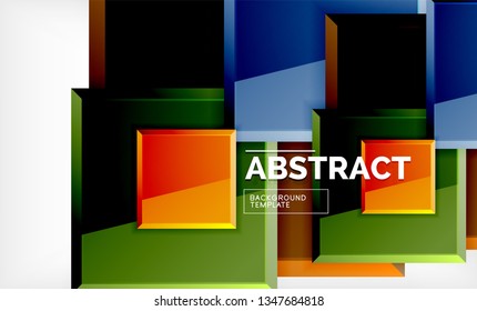 Fondo geométrico abstracto, diseño cuadrado moderno. Vector