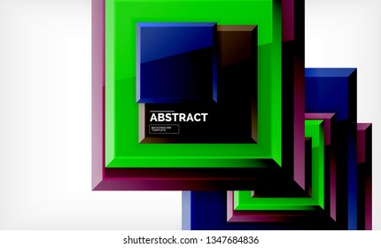 Geometric abstract background, modern square design. Vector