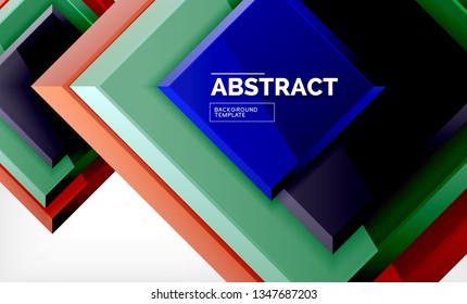 Fondo geométrico abstracto, diseño cuadrado moderno. Vector