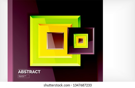 Fundo geométrico abstrato, design quadrado moderno. Vetor
