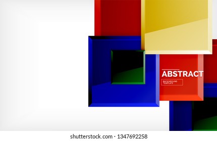 Geometric abstract background, modern square design. Vector