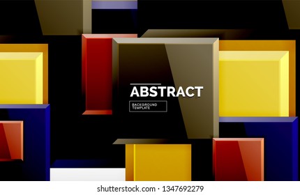 Fondo geométrico abstracto, diseño cuadrado moderno. Vector