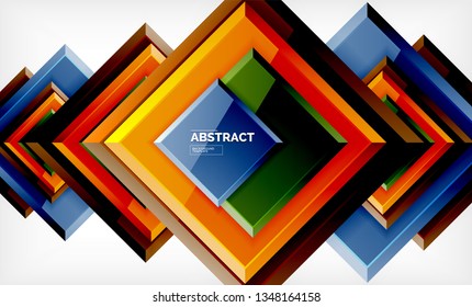 Geometric abstract background, modern square design. Vector