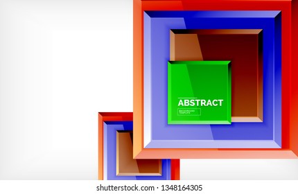 Geometric abstract background, modern square design. Vector