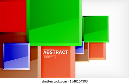 Geometrischer abstrakter Hintergrund, modernes quadratisches Design. Vektorgrafik
