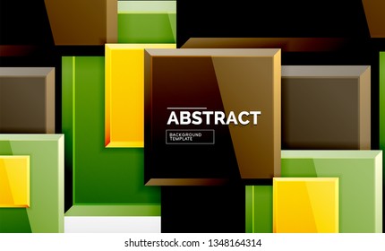 Geometric abstract background, modern square design. Vector