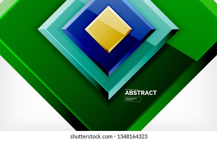 Fundo geométrico abstrato, design quadrado moderno. Vetor
