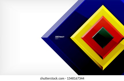 Geometric abstract background, modern square design. Vector