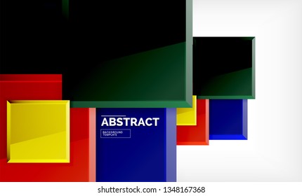 Geometric abstract background, modern square design. Vector