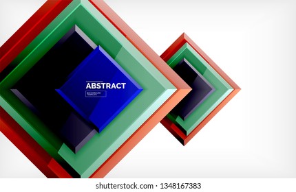 Geometric abstract background, modern square design. Vector