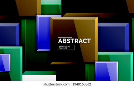 Fondo geométrico abstracto, diseño cuadrado moderno. Vector
