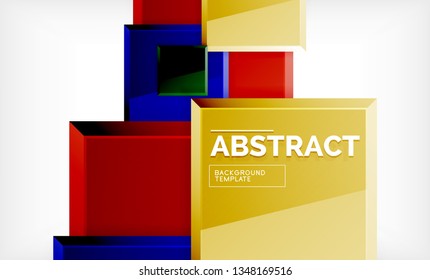 Geometric abstract background, modern square design. Vector