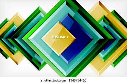Geometric abstract background, modern square design. Vector